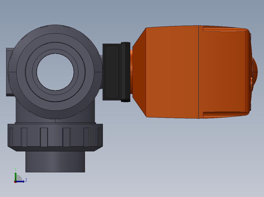 电动三通球阀左视图