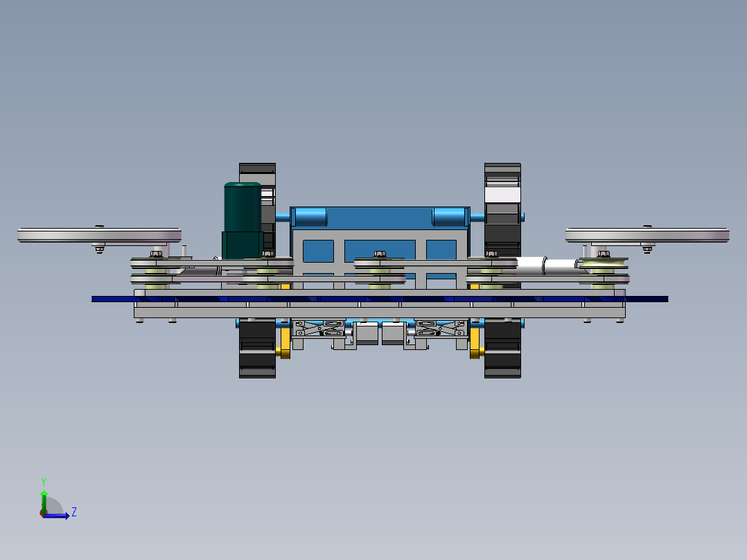 履带轮除草机左视图