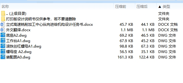 立式高速铣削加工中心纵向进给机构设计5张CAD图