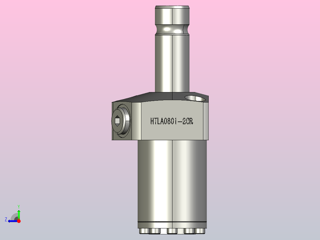 HTLA0801-2CR上法兰旋转式夹紧器右视图
