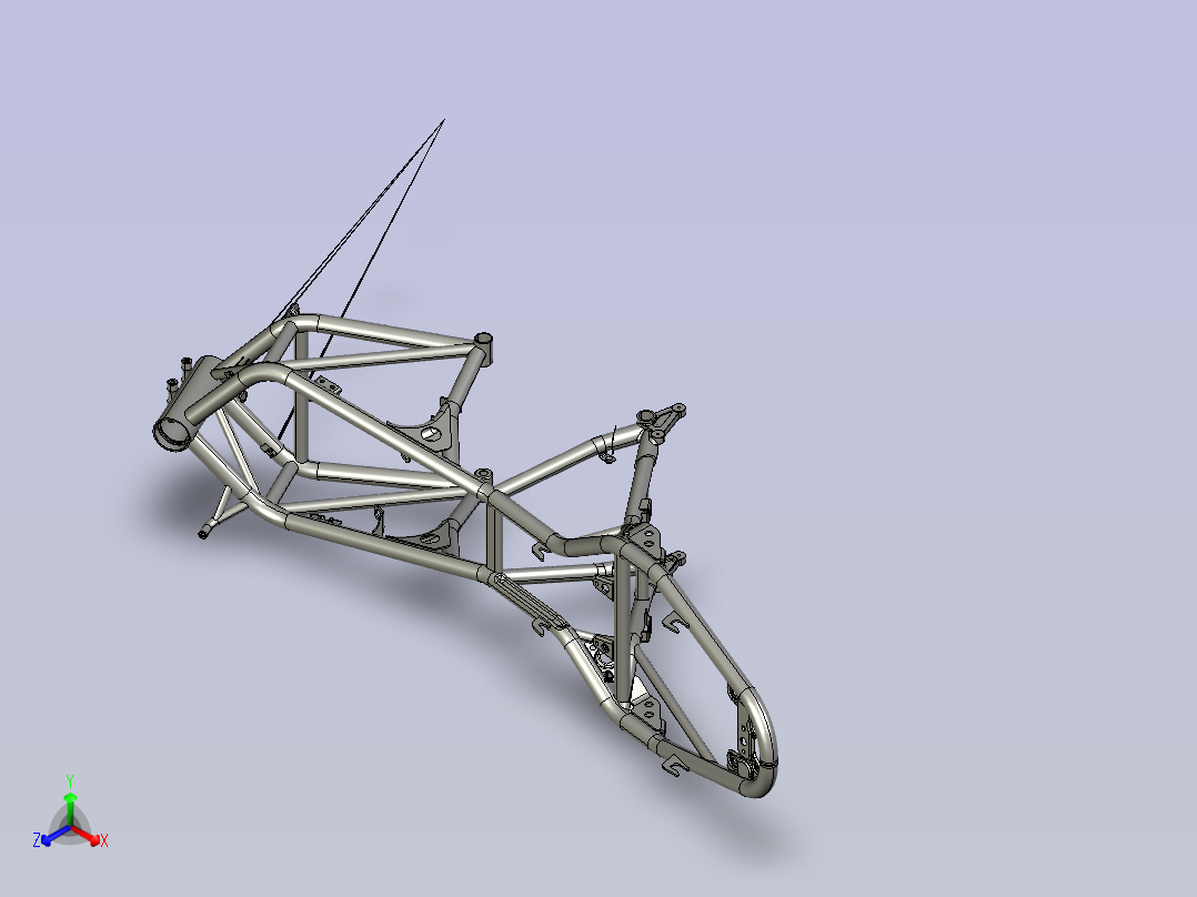 杜卡迪车架正等轴测图