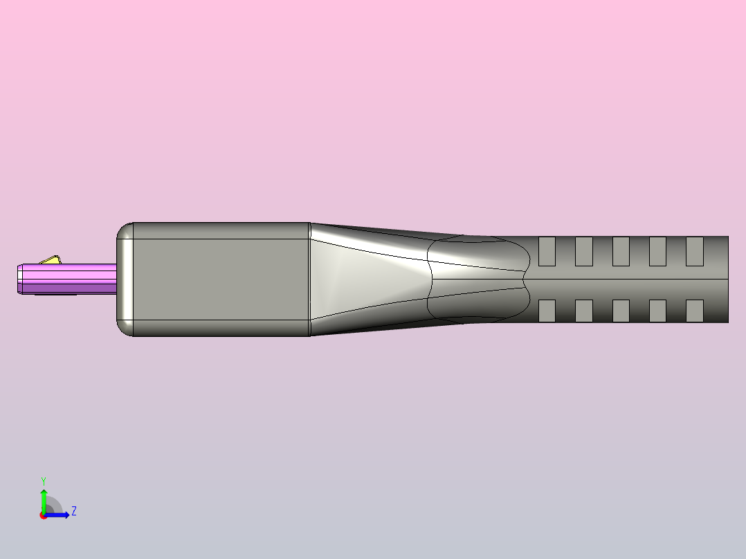 micro usb   整体常用接口左视图