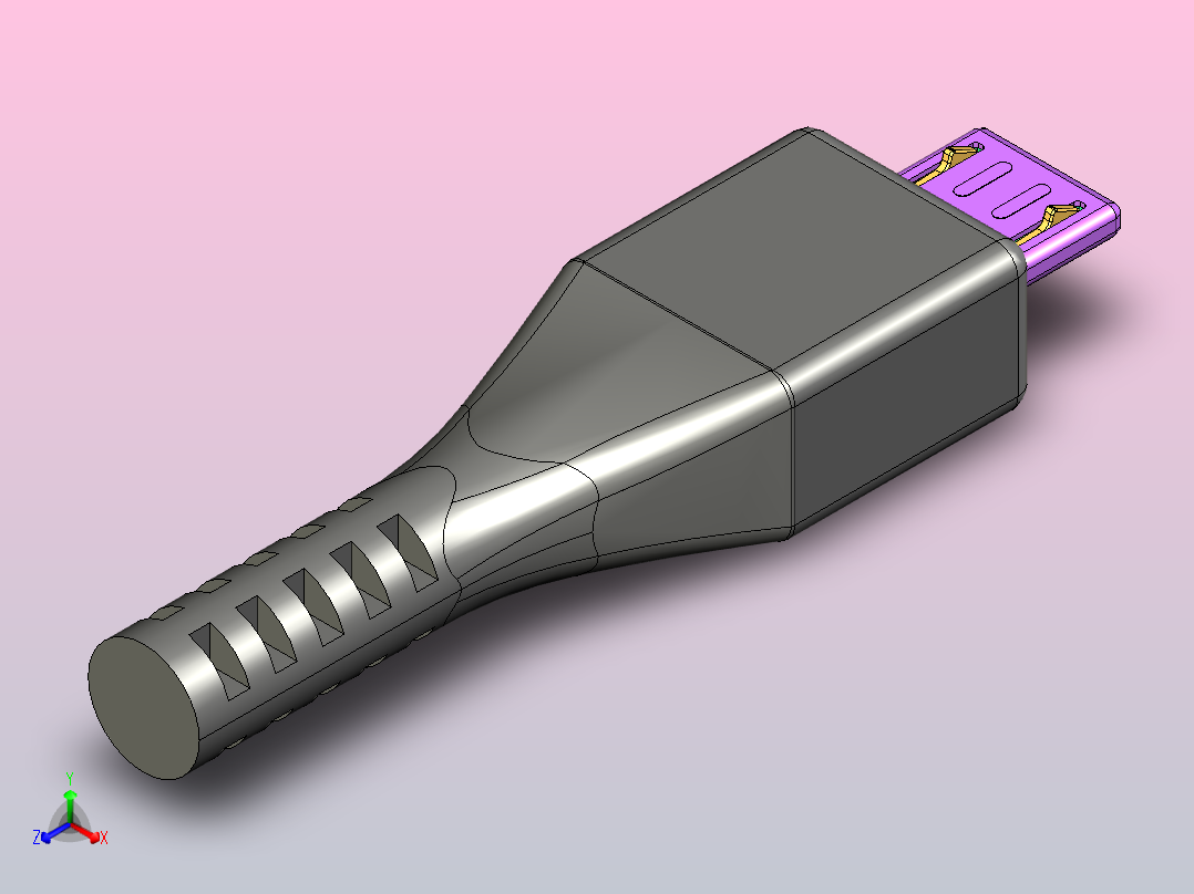 micro usb   整体常用接口正等轴测图
