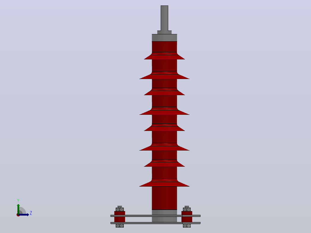 HY5WZ氧化锌避雷器[HY5WZ-12／630]左视图