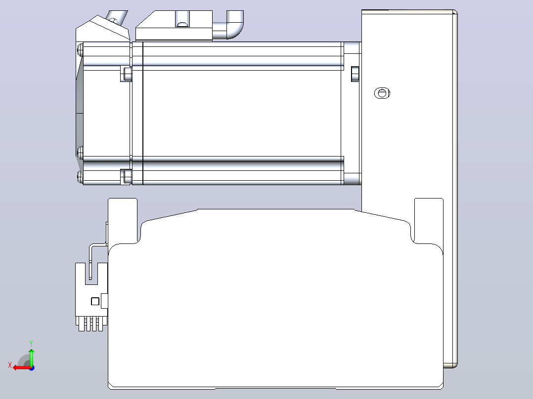 皮带直线轴半封闭可选导轨TPA-HNB-140D-120-L2950-LU-Y-P40-N3后视图