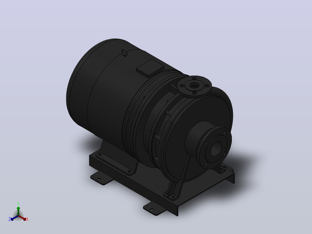 南方泵NIS，NISF泵外形（60-40-315）5.5kW-4极正等轴测图
