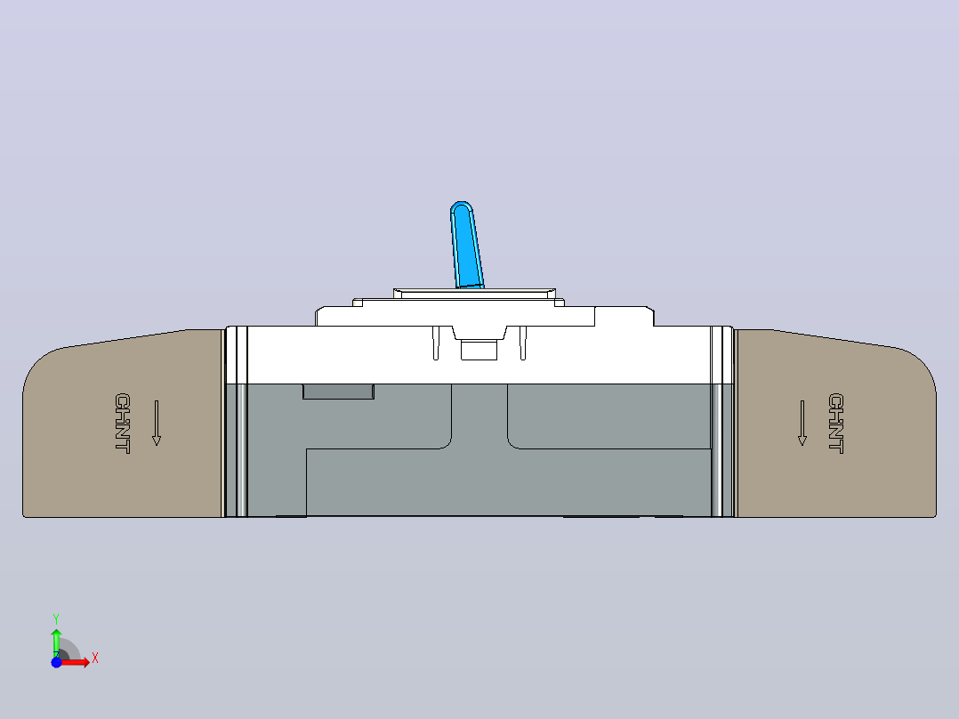 NM5-630 3P塑料外壳式断路器三维模型202209前视图