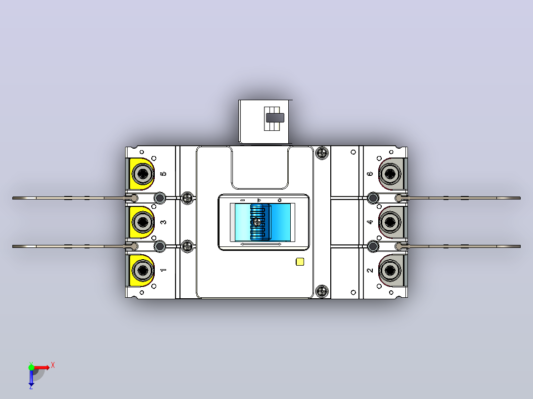 NM5-630 3P塑料外壳式断路器三维模型202209俯视图