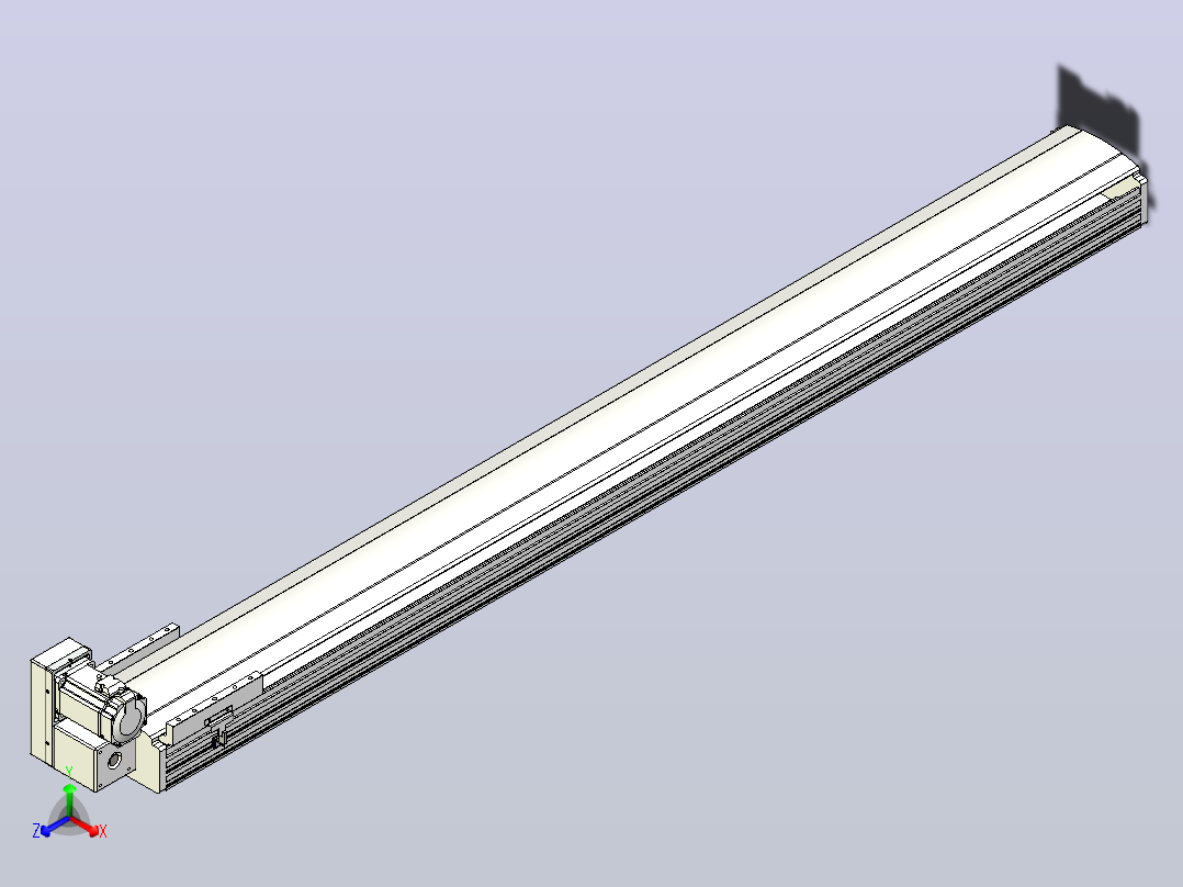 皮带直线轴半封闭可选导轨TPA-HNB-202D-140-L1850-LU-Y-P75-N3主视图