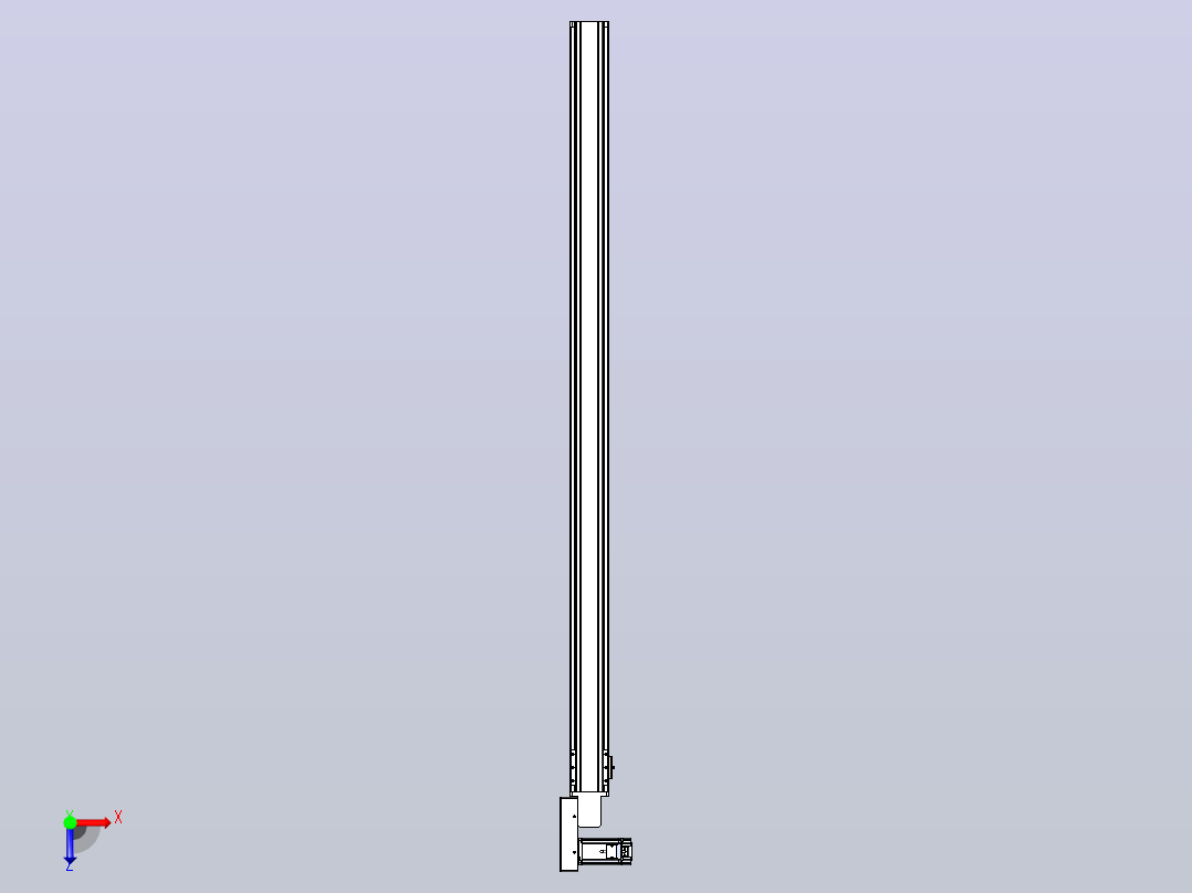 皮带直线轴半封闭可选导轨TPA-HNB-85S-90-L1550-ML-C-P20-N3俯视图