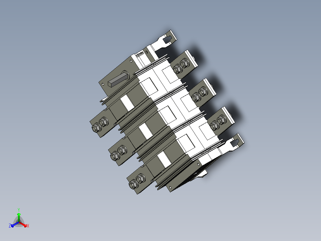 HH15-1600_3QP 3P隔离开关三维模型202103正等轴测图