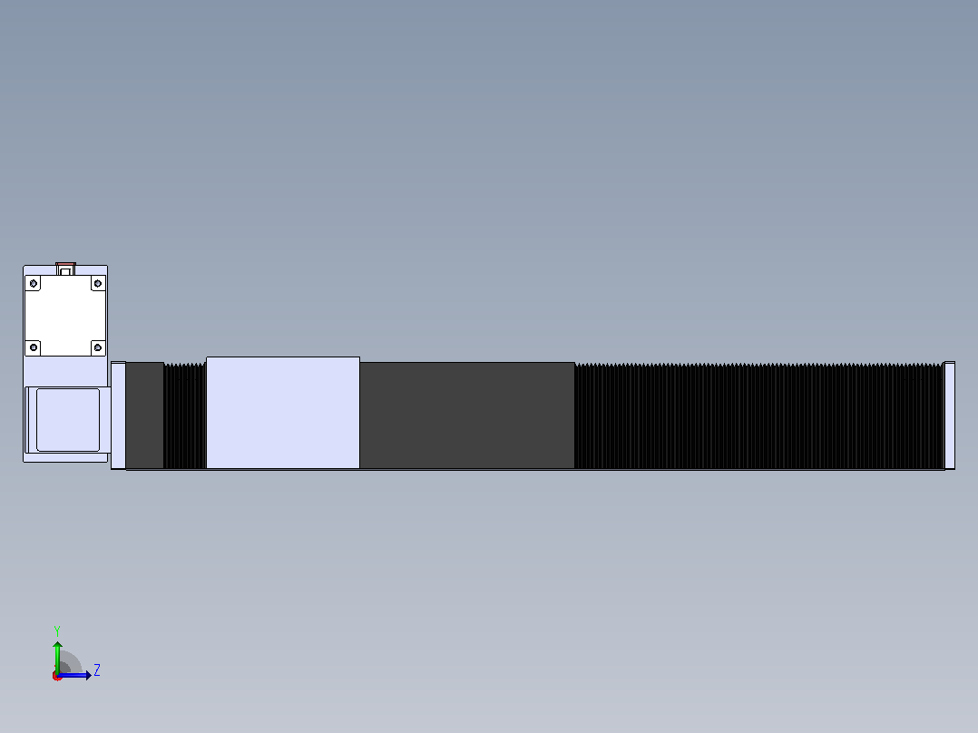 直线模组DMBF170-RUCR（电机右上折）[DMBF170-L45S500-DT750-A2U-RUCR]左视图