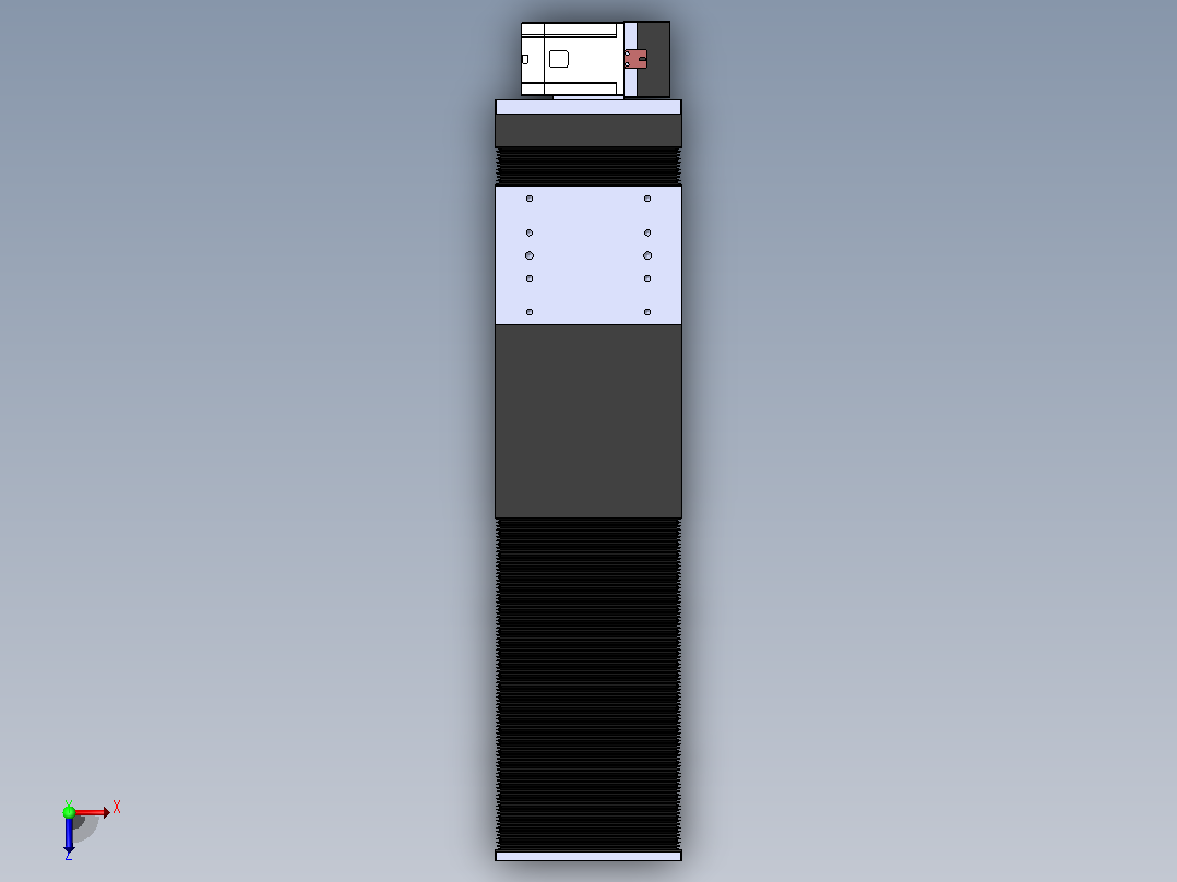 直线模组DMBF170-RUCR（电机右上折）[DMBF170-L45S500-DT750-A2U-RUCR]俯视图