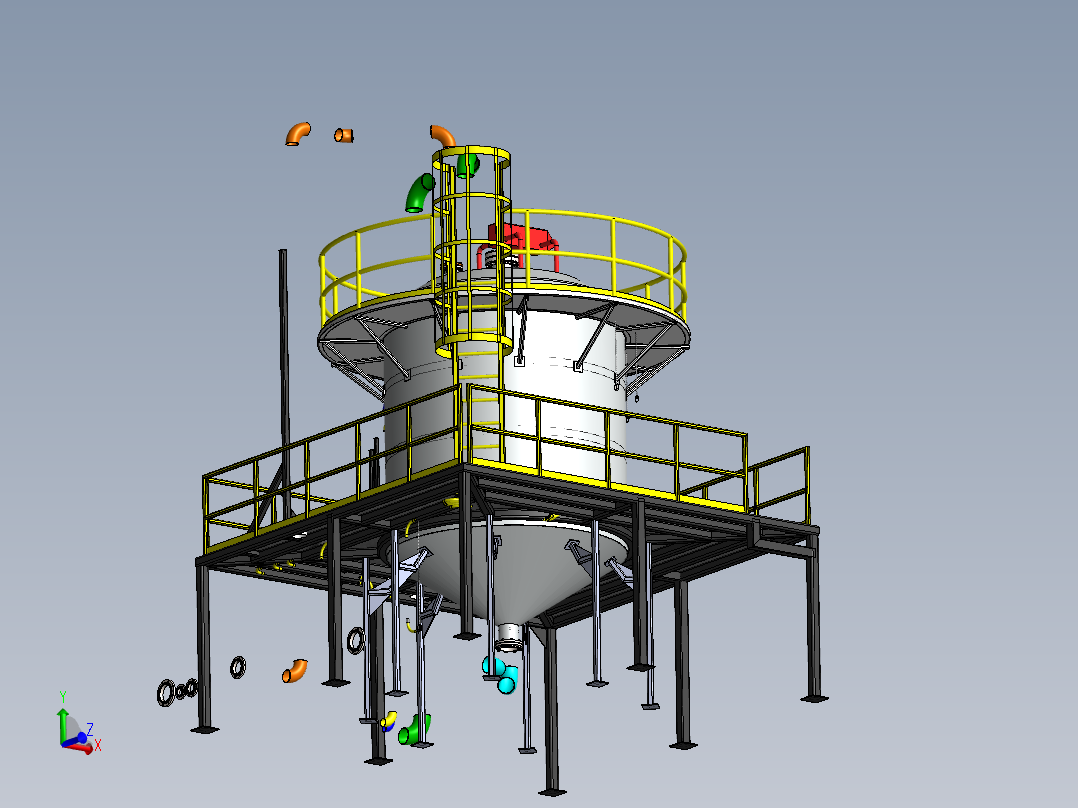搅拌容器钢平台sw16可编辑