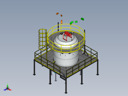 搅拌容器钢平台sw16可编辑正等轴测缩略图