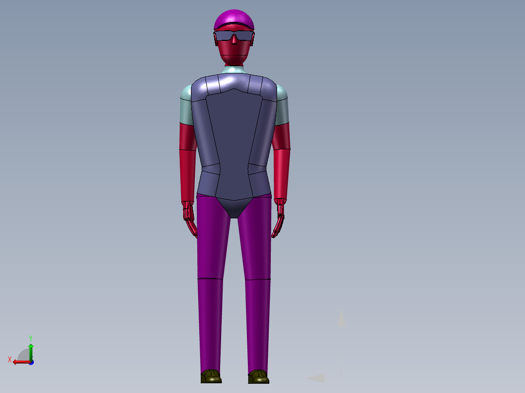 站式人体模型后视图