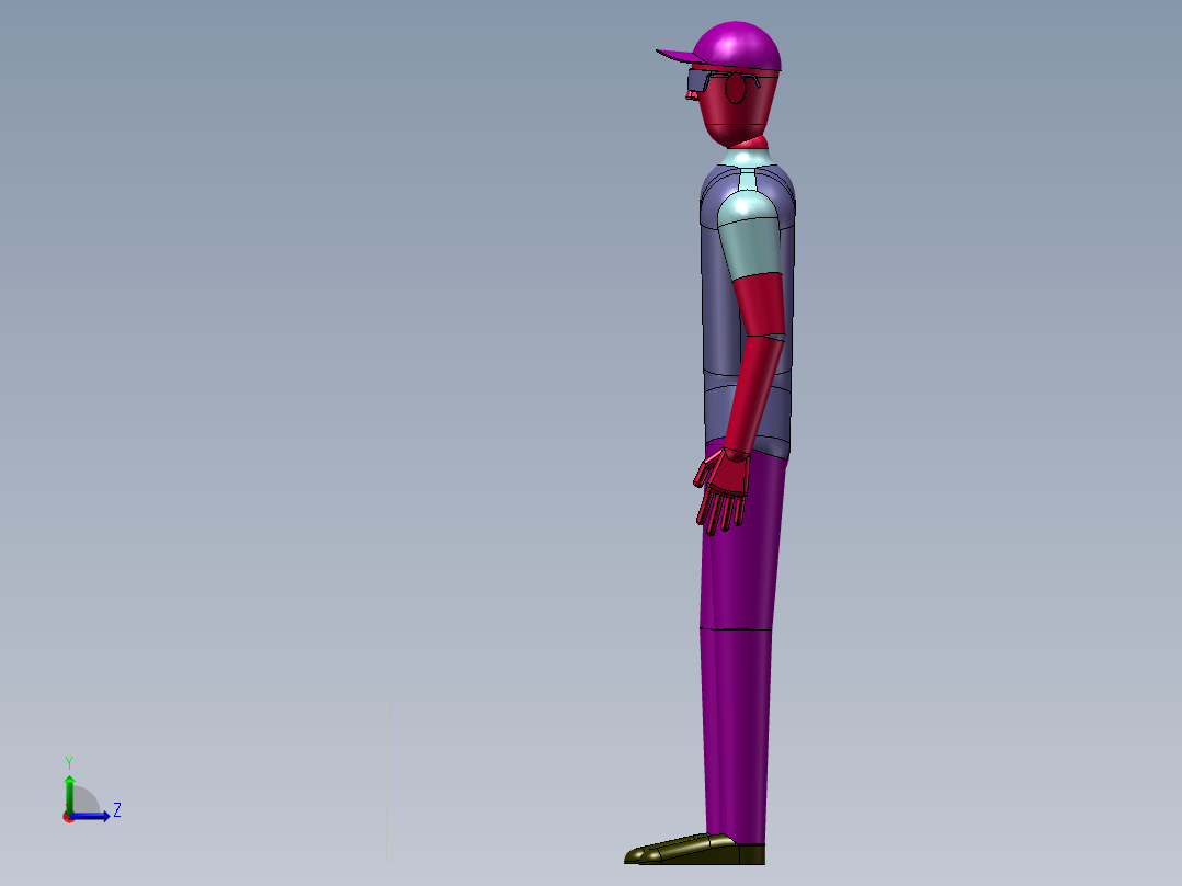 站式人体模型左视图