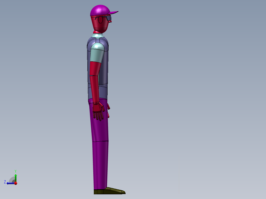 站式人体模型右视图