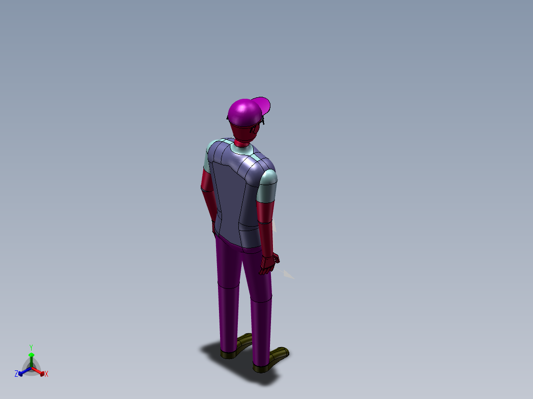 站式人体模型正等轴测图