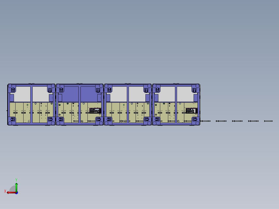 四工位自动插片组装机后视图