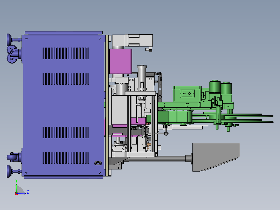 四工位自动插片组装机左视图