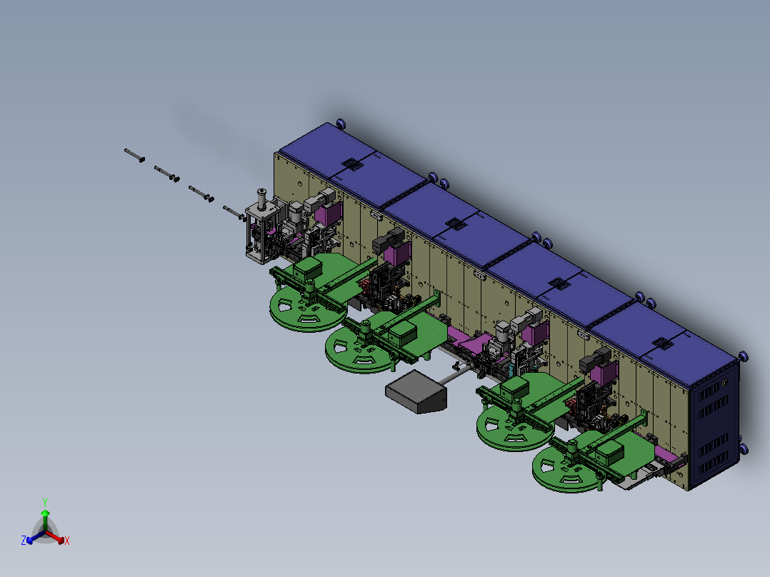 四工位自动插片组装机正等轴测图