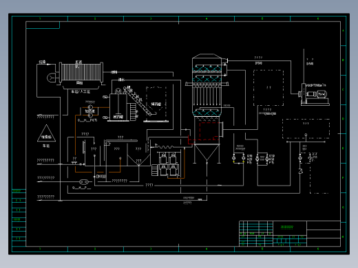 一套湿电除尘器设备工艺流程图CAD图纸湿式静电除尘器