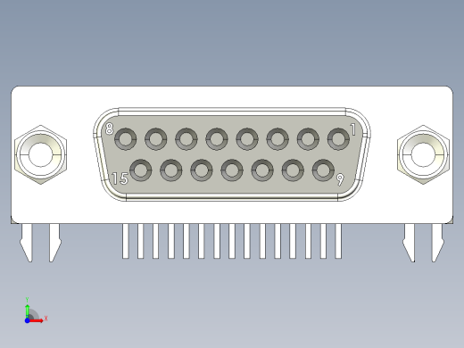 D型15芯插头前视缩略图