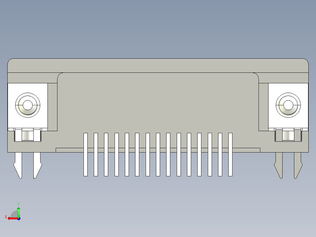 D型15芯插头后视图