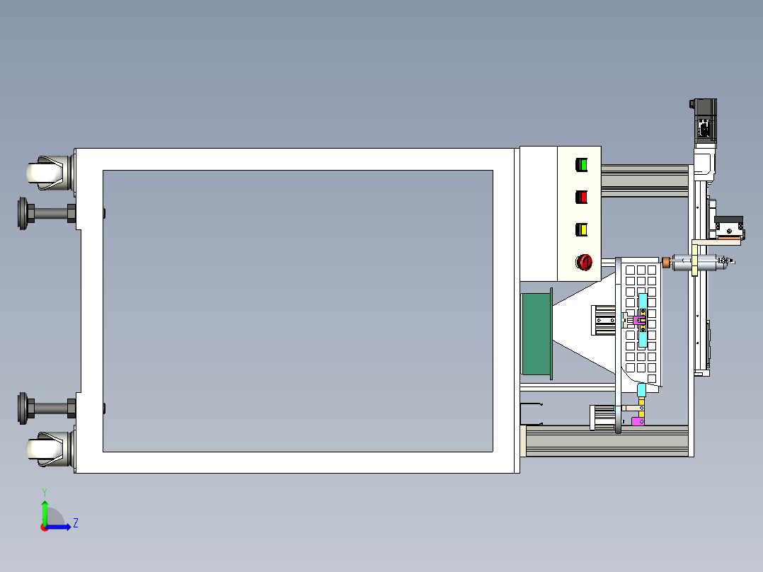 自动磨光机设计3D模型左视图