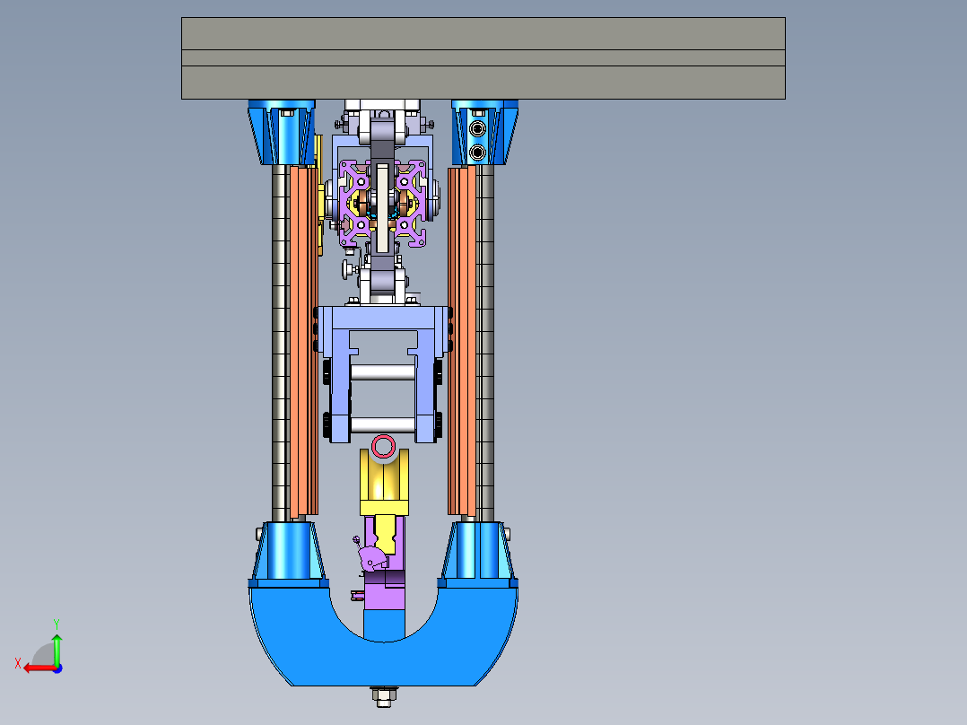 半自动弯管机床后视图