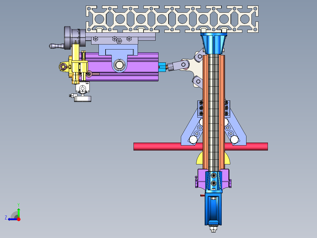 半自动弯管机床右视图