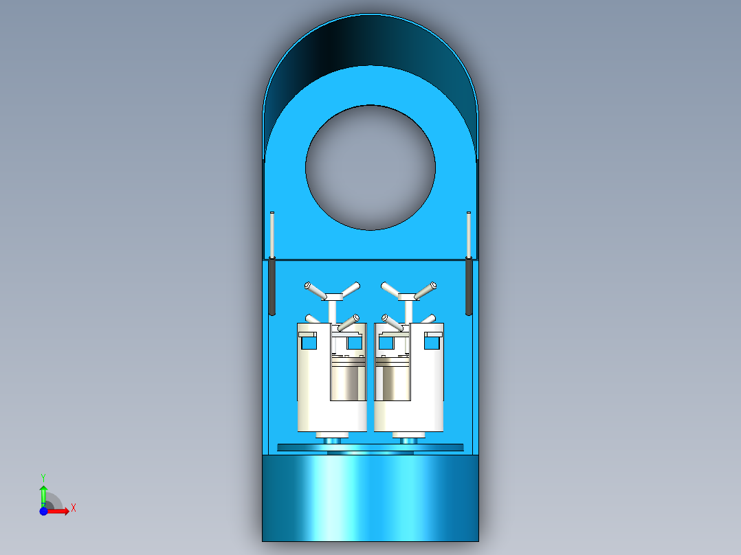 高能行星式球磨机模型三维前视图