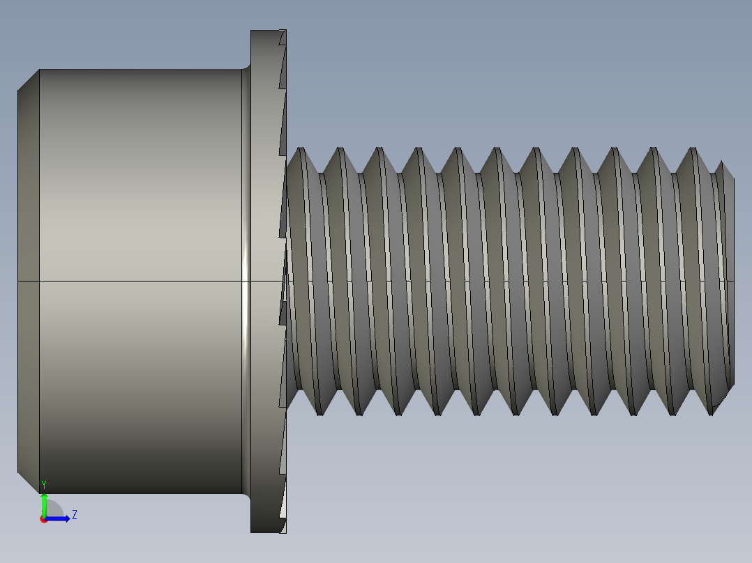 锯齿状法兰头螺钉-Serrated-Flange Socket Head Screws M12 x 1.75 mm Thread 20 mm Long左视图