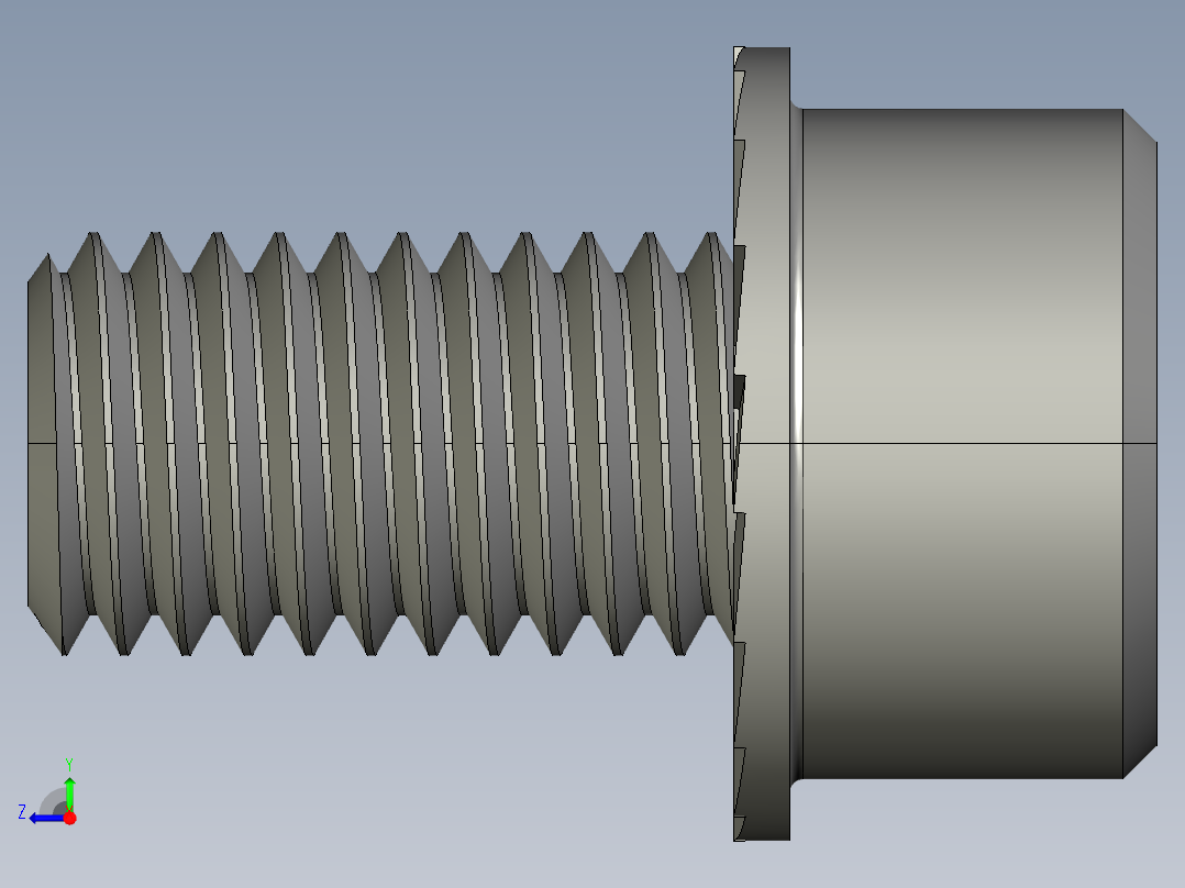 锯齿状法兰头螺钉-Serrated-Flange Socket Head Screws M12 x 1.75 mm Thread 20 mm Long右视图