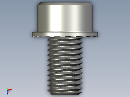 锯齿状法兰头螺钉-Serrated-Flange Socket Head Screws M12 x 1.75 mm Thread 20 mm Long俯视缩略图