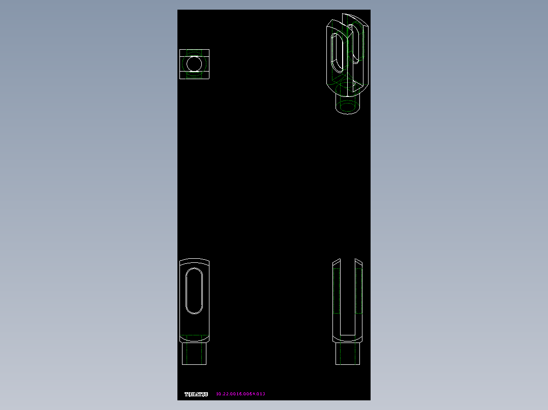 U接頭(長孔)10.,12.,14.,16.-2D多系列多零件图纸模型