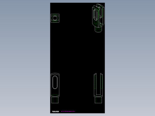 U接頭(長孔)10.,12.,14.,16.-2D多系列多零件图纸模型