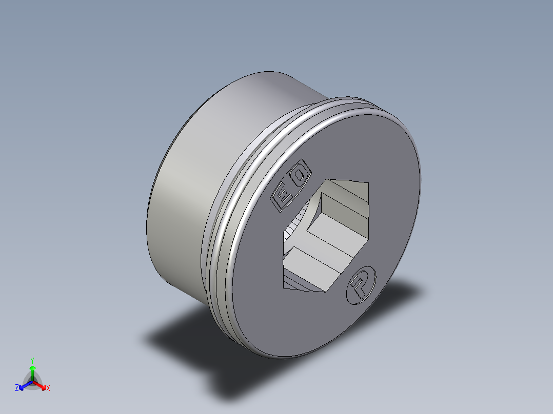 卡套式工业通用硬管接头EO_Blanking_plug_for_ports_VSTI48X2ORCF主视图
