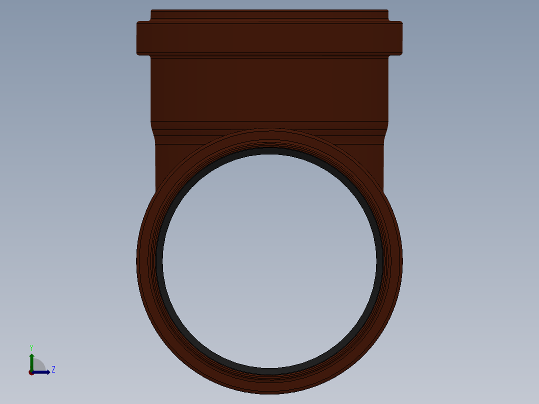 160mm PVC管件三通左视图