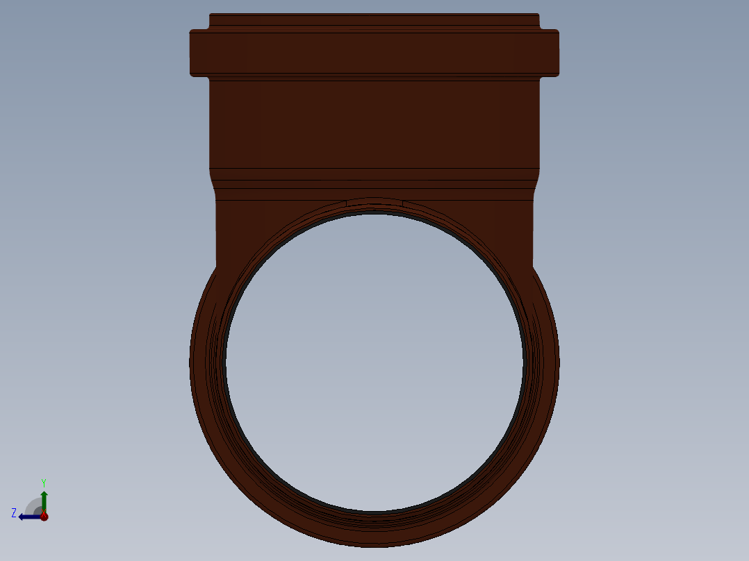 160mm PVC管件三通右视图