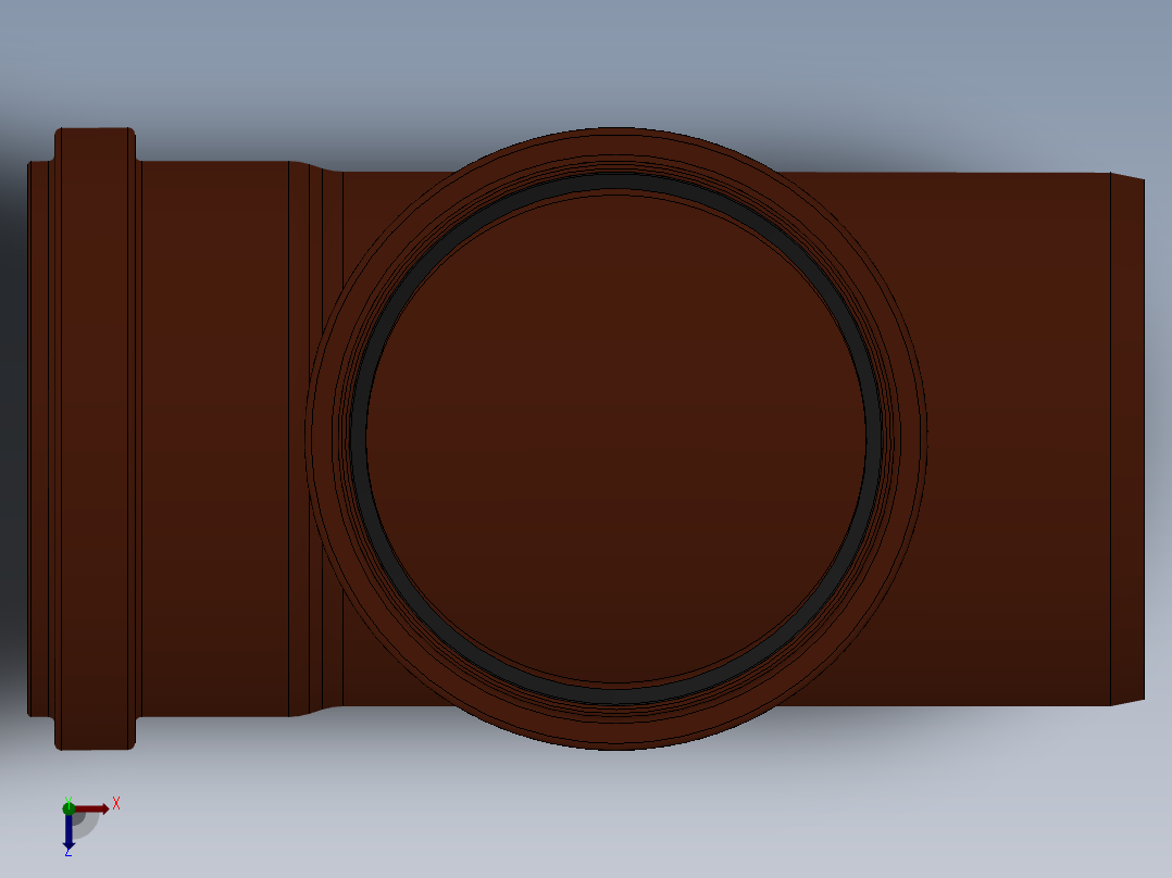 160mm PVC管件三通俯视图