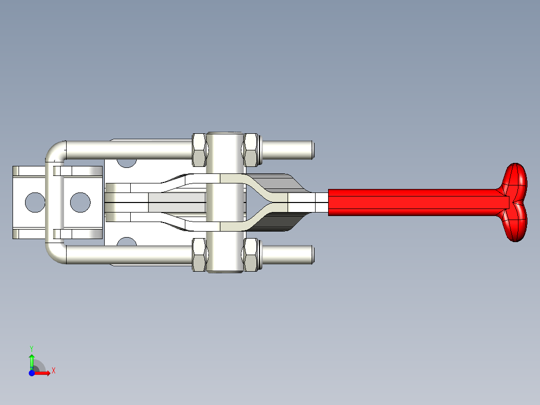 門閂式夾鉗SSP(A)-3D多系列多零件图纸模型前视图