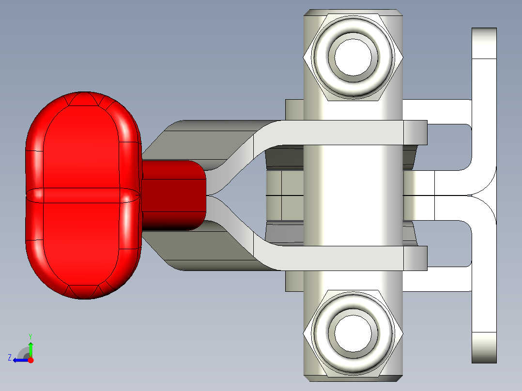 門閂式夾鉗SSP(A)-3D多系列多零件图纸模型右视图