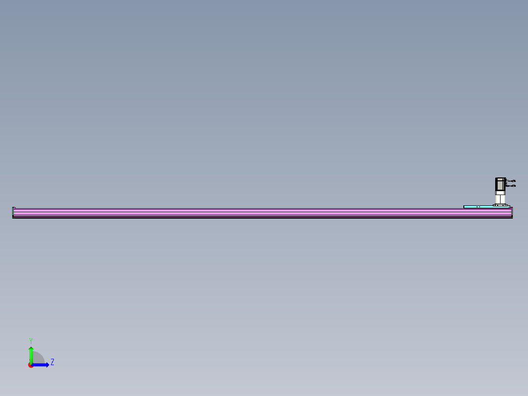 东锦齿条传动DH210G-L167-S3700-BU-减速机+P750W左视图