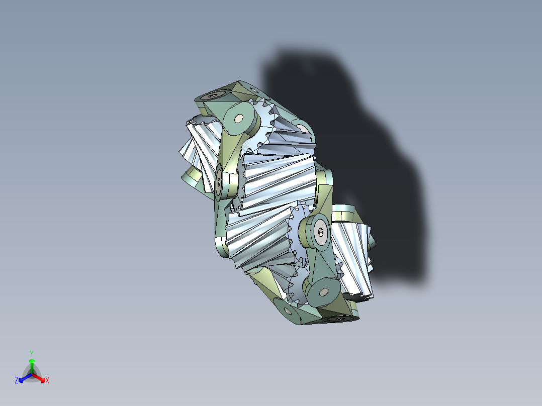 齿轮啮合 (6)正等轴测图