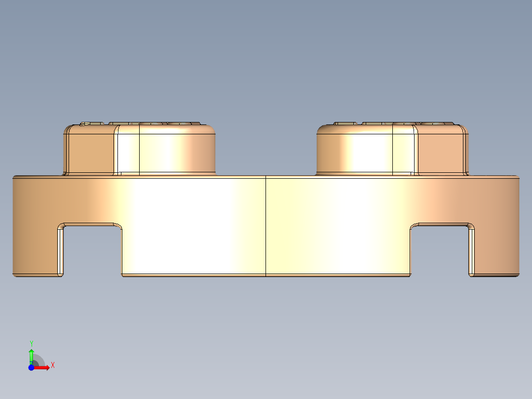 乐高零件 4032 板 2 x 2 圆形-4032 Light Orange Plate 2 x 2 Round.STEP前视图
