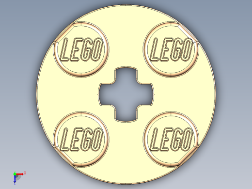 乐高零件 4032 板 2 x 2 圆形-4032 Light Orange Plate 2 x 2 Round.STEP俯视缩略图