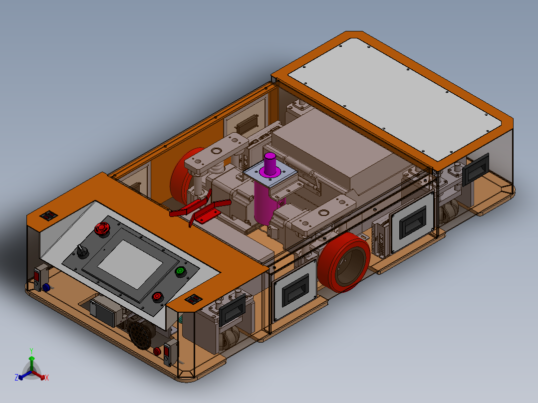 自动引导车AGV小车sw21可编辑正等轴测图