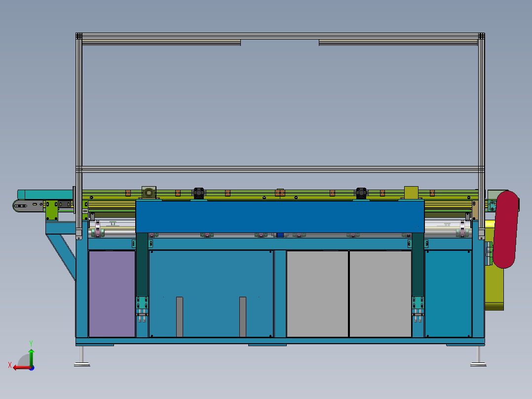 密封条生产线收料台sw18可编辑后视图